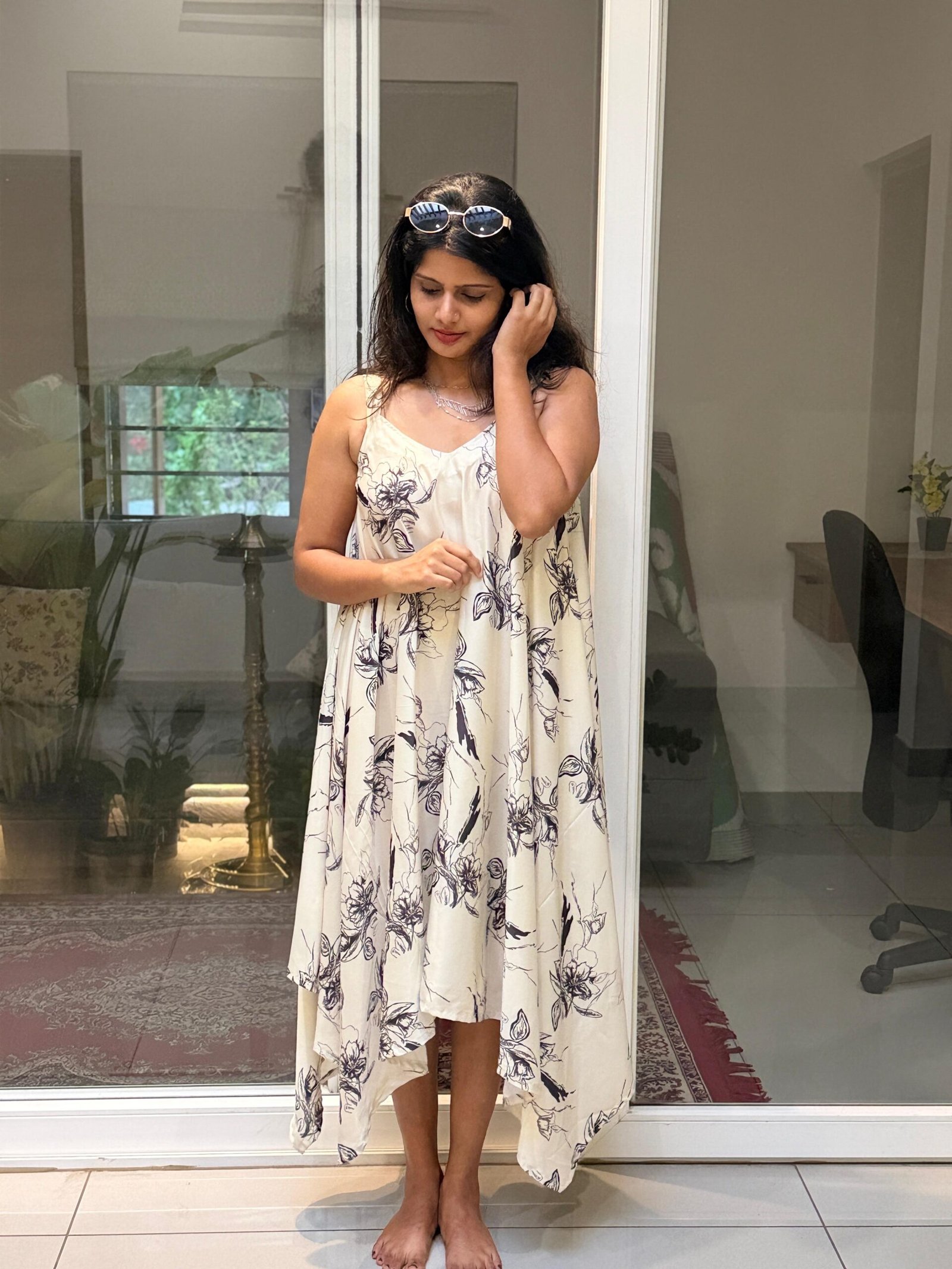 Off-White Floral Asymmetrical Vacay Outfit - Image 6