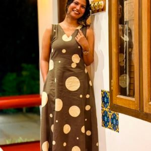 Olive Polca Dot A-line Dress