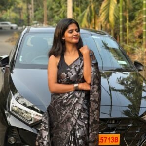 Black Foil Brasso Saree – Organza Feel