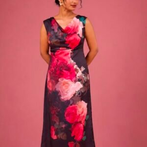 Midnight Rose Cowl Neck Dress