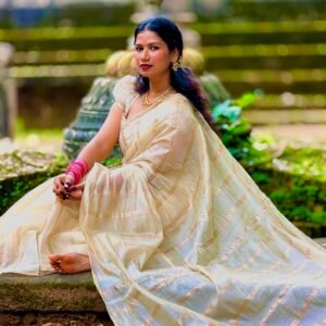 Royal Tissue silk golden stripped saree
