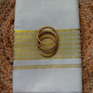 Classic Kerala Golden Striped Kasavu Saree