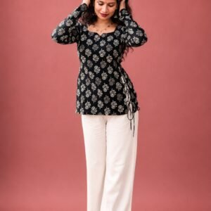 Pure Cotton Side-tie Short Kurti